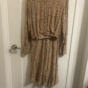 Checkered Brown and Cream Dress